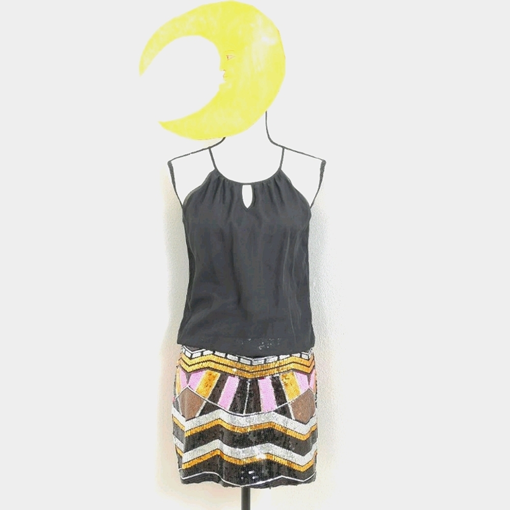 As U Wish  Boho Sequin Mini Dress